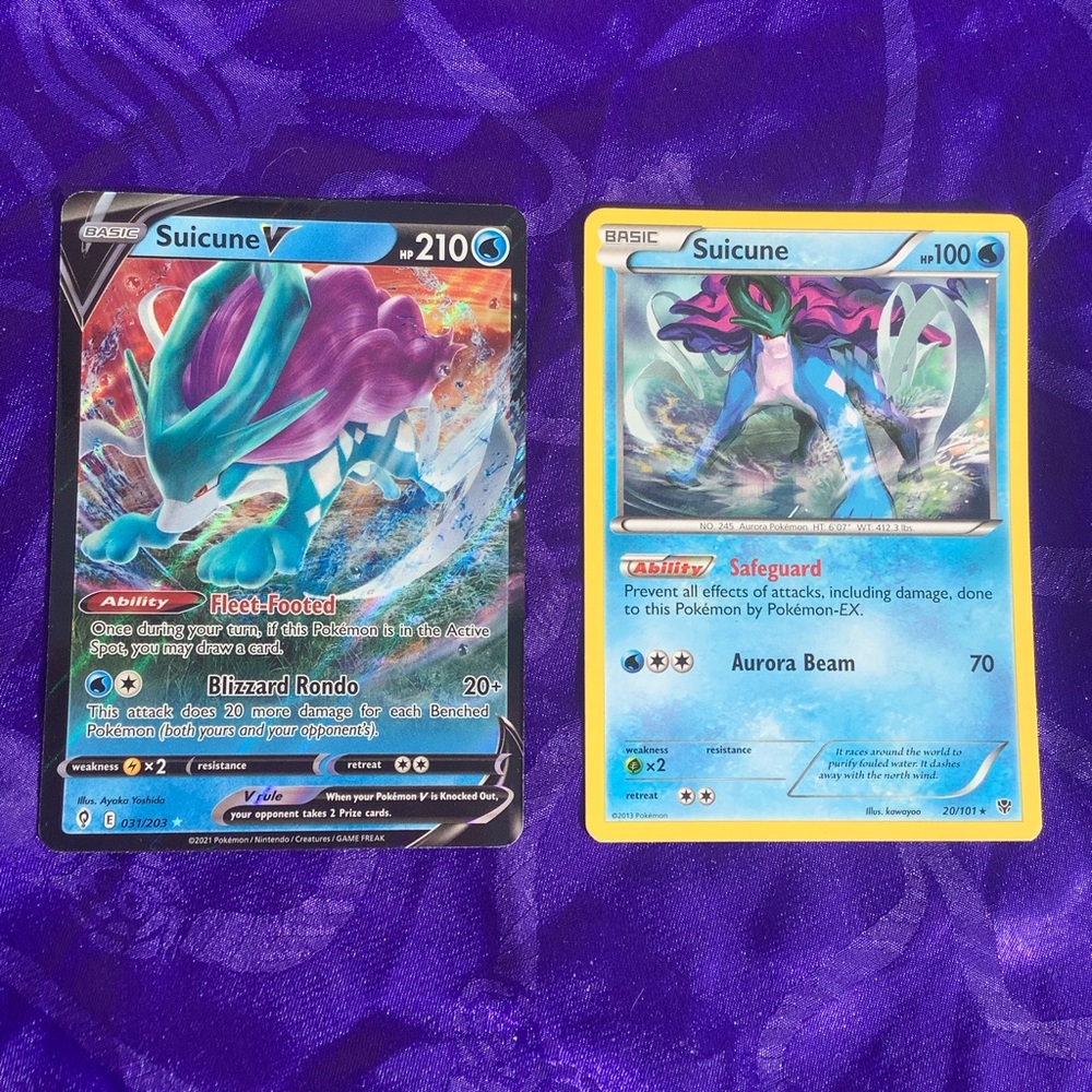 Suicune V and Suicune Pokémon Cards
